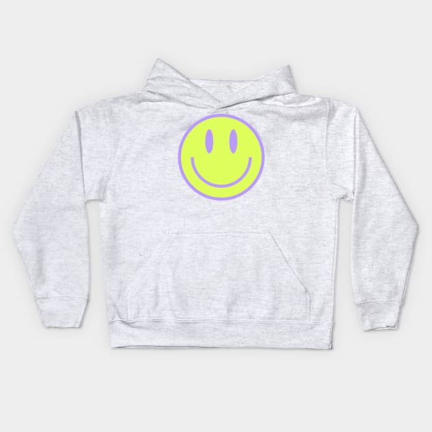 Smiley Face in Green Kids Hoodie by emilykroll